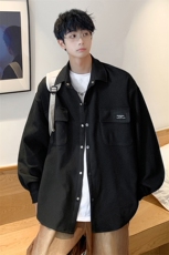 港风华夫格工装衬衫大码M-5XL情侣衬衣男长袖衬衫男CS7754P45控80，男装衬衫，星座227-7