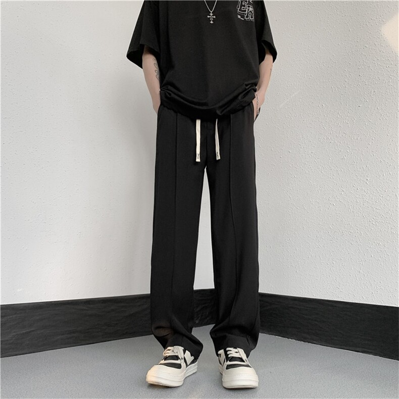 港风纯色西裤宽松直筒男装冰丝裤子CK227P45,男装西裤,电商D325