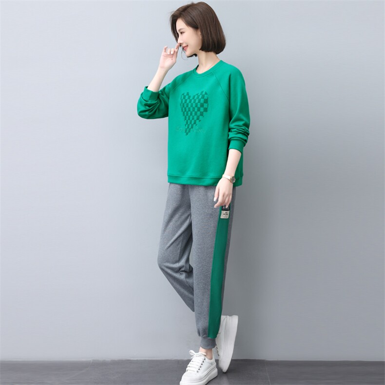 时尚休闲舒适卫衣套装女宽松显瘦运动服两件套,女装套装/套裙,依恋蒂丝