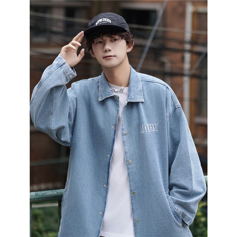 2025新款中长款字母刺绣工装男牛仔水洗夹克2016/P98/148，男装夹克，星座202