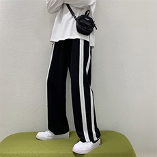 夏季薄款阔腿裤ins潮宽松直筒休闲运动裤垂感百搭长裤K1327-P28，男装休闲裤，星座512-2