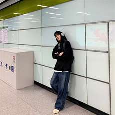 高级设计感连帽卫衣男韩版百搭情侣宽松百搭休闲上衣潮W88911-p65，男装卫衣，星座1008