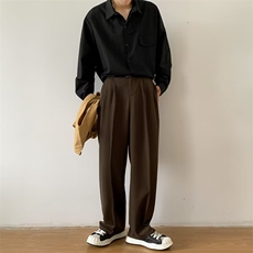西裤男韩版潮流纯色痞子帅气2024夏季新款ins宽松长裤K3050-P39，男装西裤，星座412-2