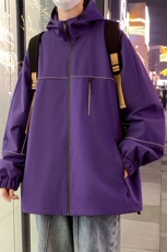 夹克男2026秋新款潮复古宽松休闲纯色连帽外套A436-2370-P85，男装夹克，电商A436