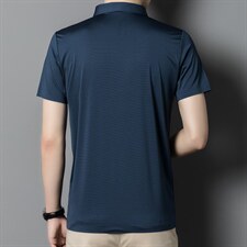 2023年夏季新款冰丝短袖衬衫男休闲商务透气免烫中年衬衣时尚百搭，男装衬衫，电商B212（原钱塘6029）