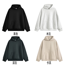 加绒奥粒绒重磅无帽绳500克结构板连帽卫衣硬挺外套RH5311JR-P58，女装短外套，星座610B-1