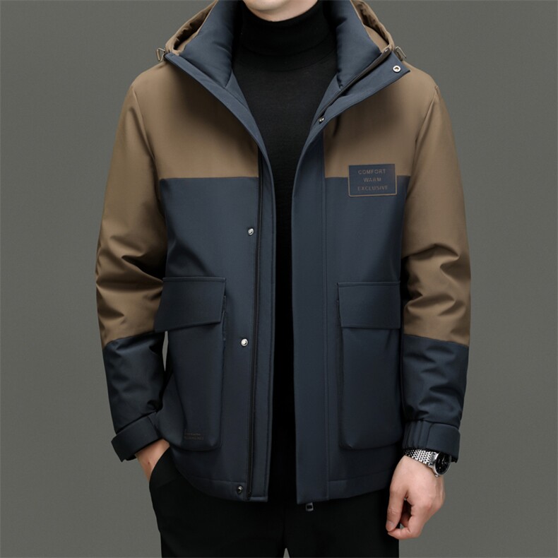 BN23801钱塘2020-2时尚休闲简约连帽中年男士90鹅绒羽绒服P295,男装羽绒服,钱塘207-2