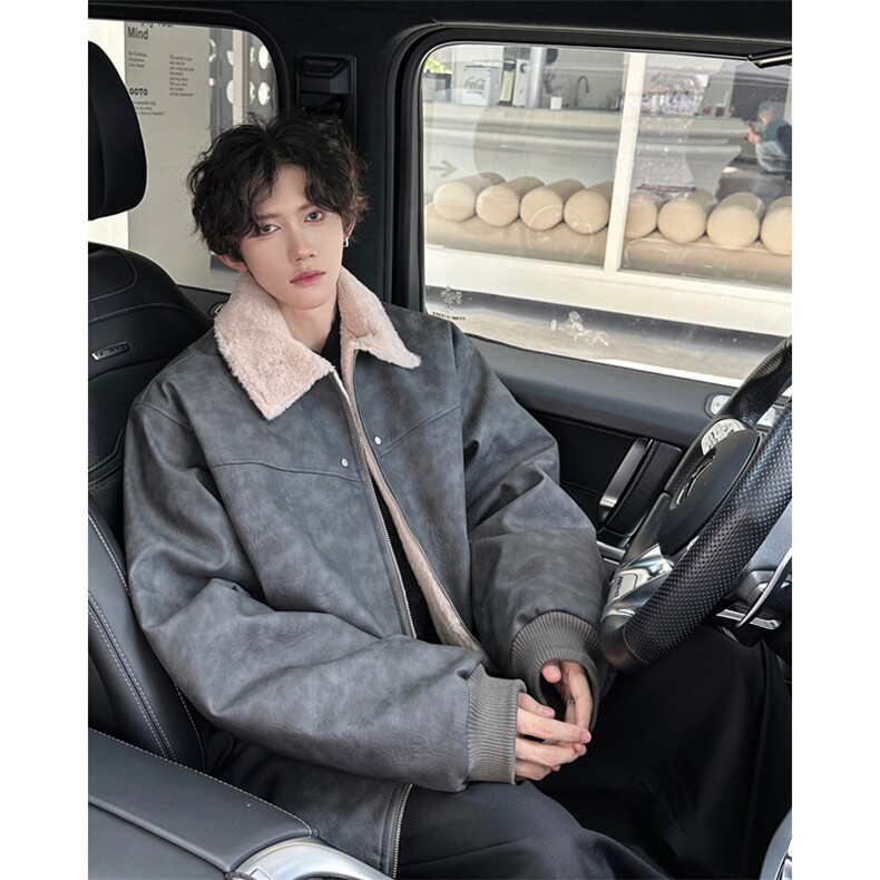 W8217 P130 控178 皮毛扎染加绒加厚宽松休闲棉衣棉服图片