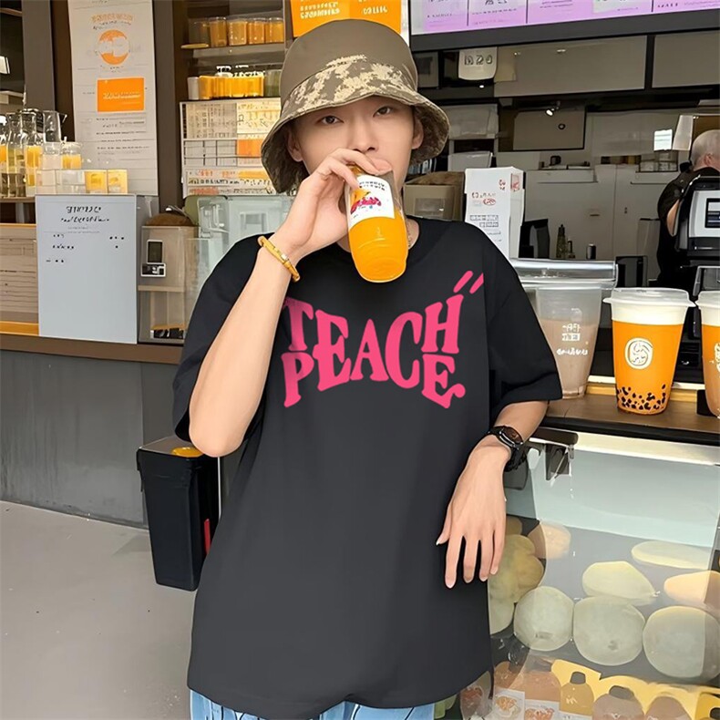 25新款港风抖音直播宽松美式高街短袖纯棉T1801特P18图片