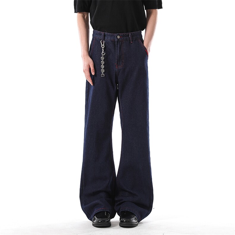903-AB01-P45  【S-2XL】 原牛黑色蓝色小脚微喇牛仔裤图片