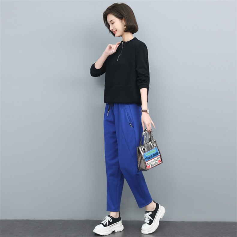 长期现货，运动套装女新款秋装休闲时尚春秋卫衣洋气减龄两件套,女装套装/套裙,涵誉
