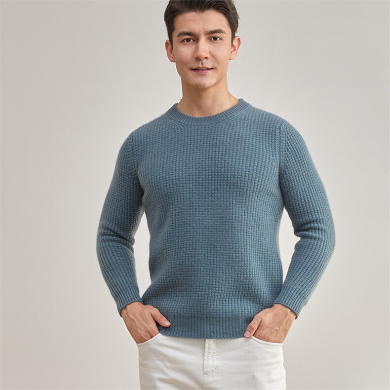 高品质男士羊绒套衫五针三股加厚设计保暖舒适经典圆领时尚百搭，男装羊绒套衫，牧群羊绒