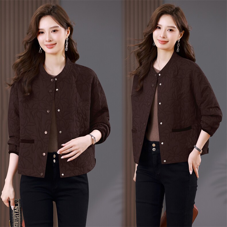 2026年春季新潮圆领刺绣开衫短外套女士开衫韩版休闲百搭棒球服女，女装短外套，简韵佳