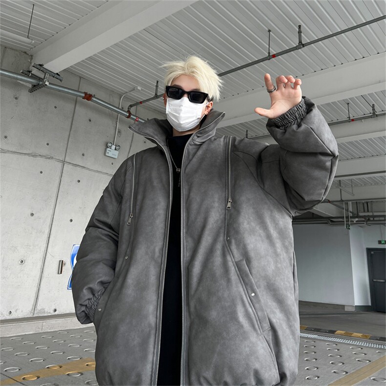 皮棉服冬季宽松港风棉衣立领冬装棉袄外套男MY2413-特100控168图片