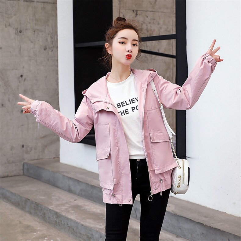 时尚潮流粉色短外套 舒适百搭长袖外套 优雅气质休闲女装图片