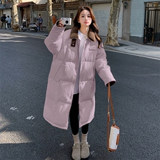 灯芯绒拼接羽绒服女冬2024新款中长款高级感经典保暖流行爆款外套，女装羽绒服，2C129