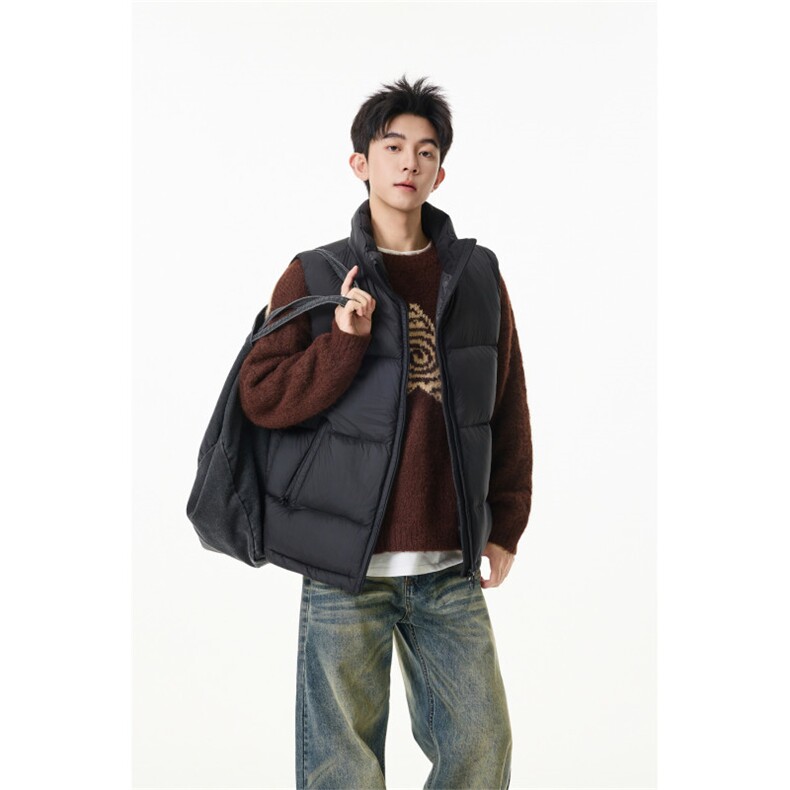 90%绒 新标有报告短款宽松羽绒服马甲上衣 Y981/ P210 现货图片