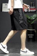 2021夏季新灰墙日系大码男休闲字母刺绣卫裤绣花短裤K2037-P35，男装休闲裤，电商A001
