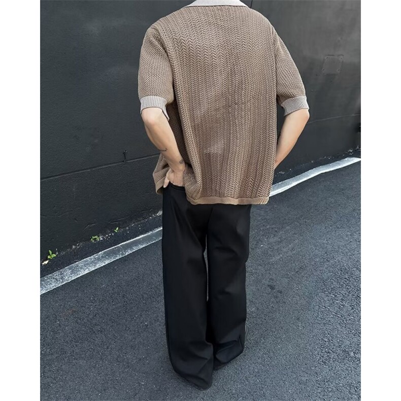 美式翻领纽扣休闲针织衫E1103P48,男装针织衫/毛衣,星座1116-2