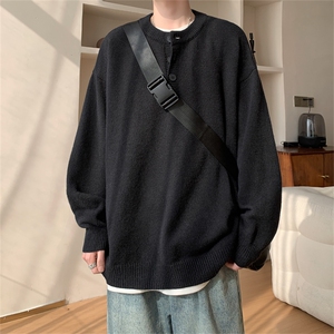 秋冬男POLO领毛衣单排扣休闲针织衫打底线衣M6 P60图片