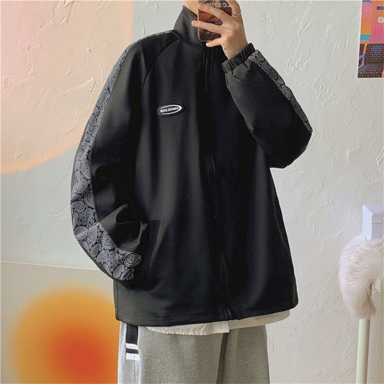 秋冬新品宽松街头运动风班服纯色连帽夹克外套男装tW1423-P38,男装夹克,星座512-4
