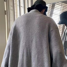 美式复古秋冬休闲双头拉链针织开衫毛衣外套男女上衣MZ843-P55，男装针织衫/毛衣，星座412-3