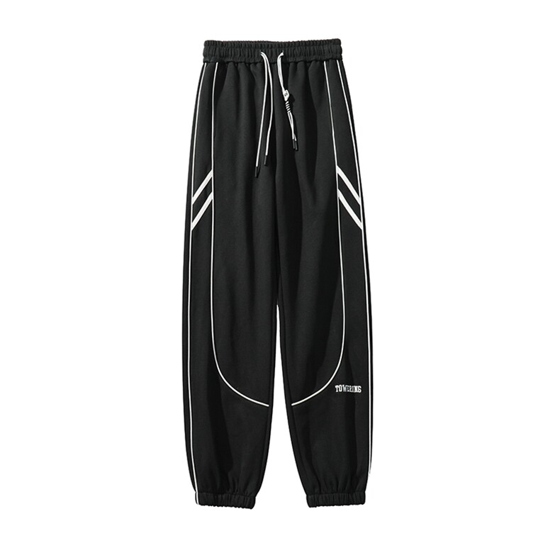 特P45无差价秋新高级感刺绣束脚卫裤男百搭大码65棉休闲裤K1269,男装休闲裤,电商A001-1