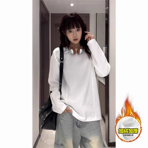 抖音得物品质美式高街重磅曼巴棉结构硬阔boxy版潮牌卫衣长袖T恤图片