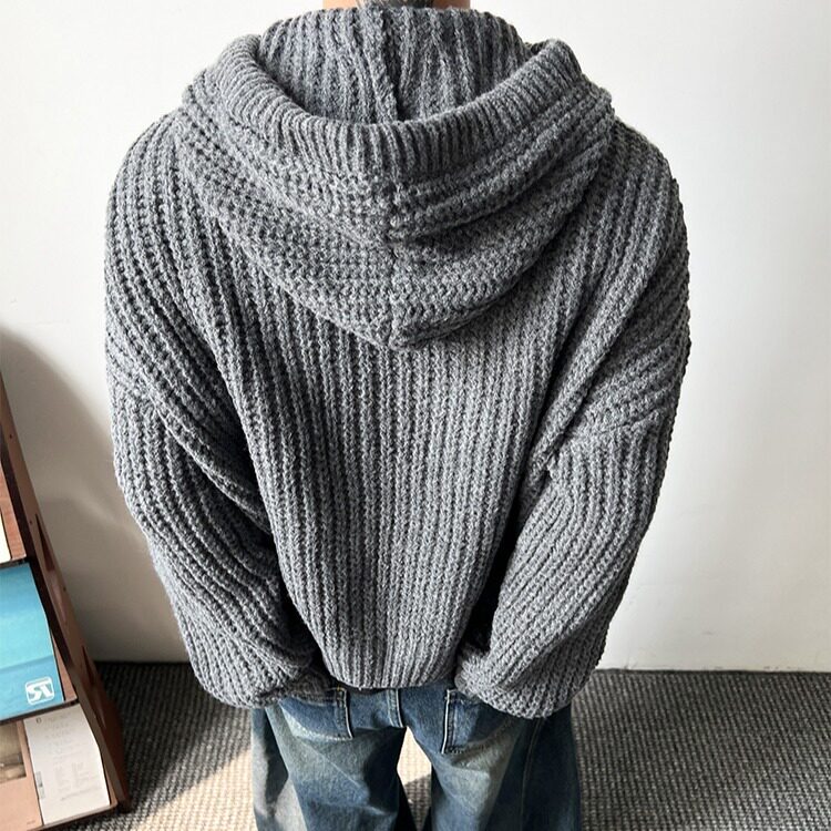 日系复古纯色针织开衫外套男女潮牌宽松百搭情侣毛衣MY555-P72,男装针织衫/毛衣,星座208-5