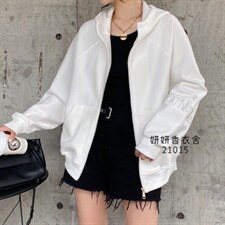 妍妍香衣舍21015秋装韩版拉链连帽卫衣开衫女，女装卫衣/绒衫，香衣舍