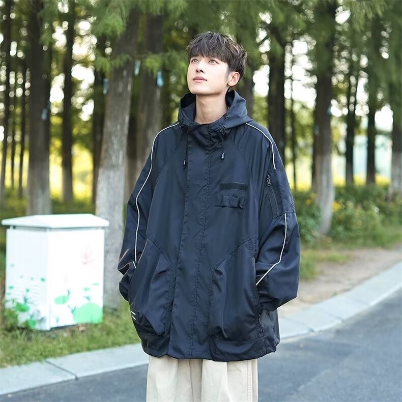 夹克外套男款户外防水春秋潮牌情侣冲锋衣潮流登山服W5220-P66,男装夹克,星座412-3