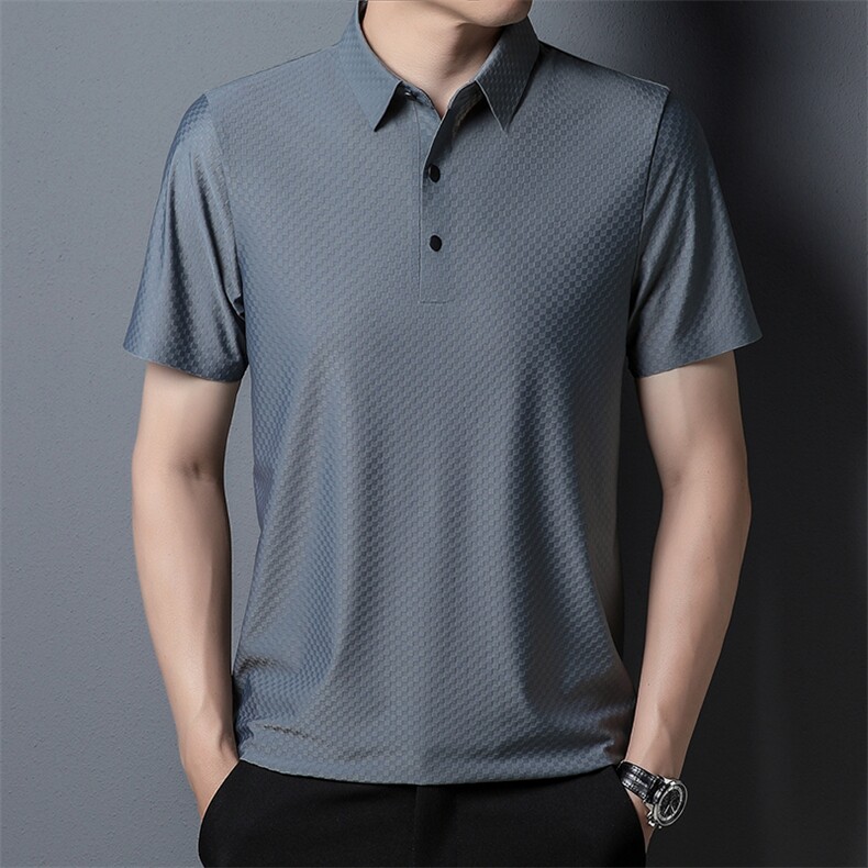 纯色高端短袖t恤男polo衫夏冰丝薄款无痕翻领休闲体恤HP668-P58,男装T恤,星座1105-3