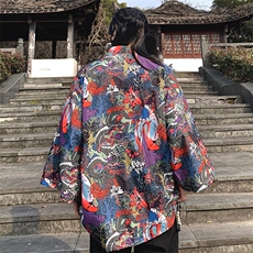 24夏季大码新中式防晒服道袍男女开衫道袍披风汉服潮F20/P40，男装防晒衣，钱塘713