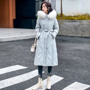 棉衣棉服女中长款大毛领韩版宽松棉袄2021年新款冬季外套袄子图片