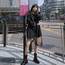 2021春季新款中长款镶边风衣货号L501，女装风衣，时倾STUDIO