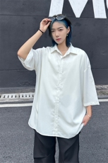 港风大码网红凉感宽松翻领短袖衬衫男女XZ213-CS8804-P35控58，男装T恤，星座213