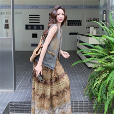 主推新款春夏新品复古波西米亚牛仔马甲2266-P195-K299，女装套装/套裙，网红馆