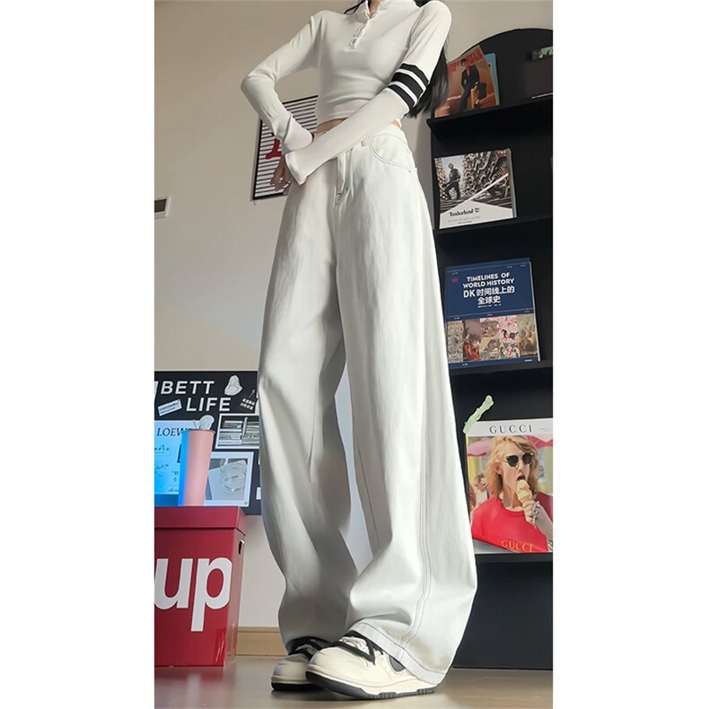 秋季新款高腰显瘦直筒裤男女宽松休闲百搭阔腿长裤NK8671-特价60,男装牛仔裤,电商A007