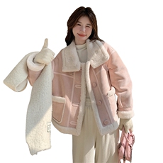 现货--新款冬季皮毛一体外套-203-8802-P195-K288，女装羊羔毛/颗粒绒，浙宝203