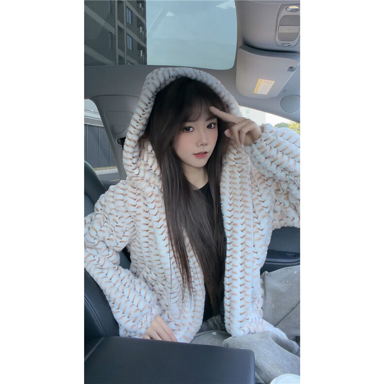 冬季男士棉服兔毛条纹绒虎皮纹宽松加绒加厚外套棉衣特p95,男装棉衣,电商B319