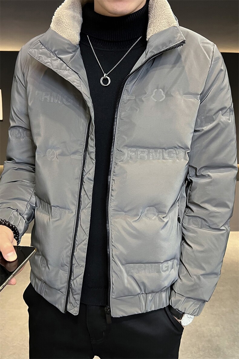YR6601-P155冬季白鸭绒压花立领羽绒服羊羔毛领可拆卸,男装羽绒服,星座703-1