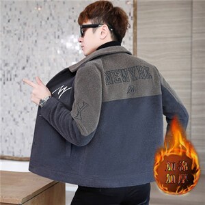 秋冬新款高品质毛呢大衣短款刺绣拼接休闲夹克外套男A06P140控228图片