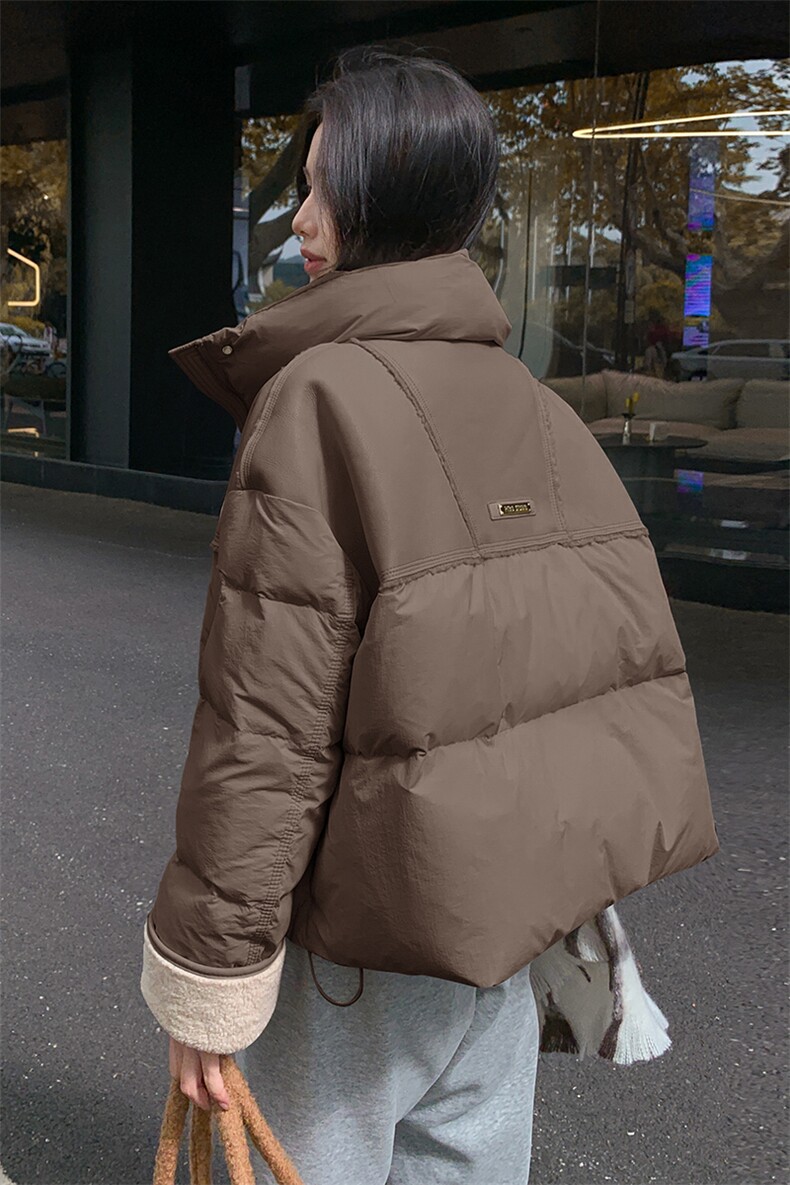 新款个性拼接羽绒服冬季立领小个子保暖外套99036款P285K388,女装羽绒服,2C316