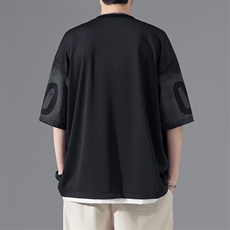 2025夏季新款无影墙印花假两件冰丝T恤M-5XLHT25449-P35，男装T恤，电商A022