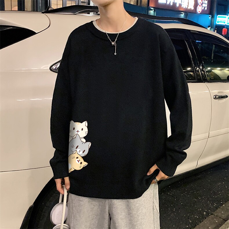 M67164-P45加绒款-P65圆领毛衣男大码针织衫男毛线衣线衫,男装针织衫/毛衣,电商A040