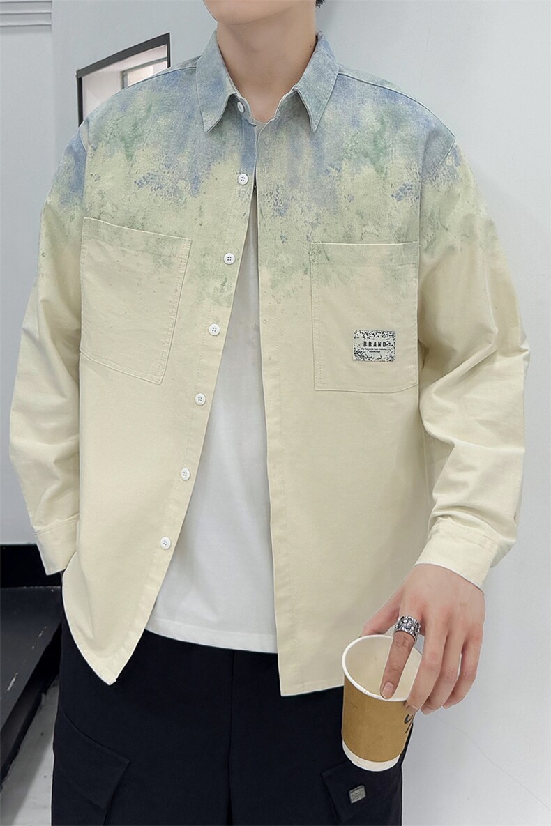 扎染高品质纯棉280克加厚寸衫外套时尚店主社会小伙新款CS62P68,女装短外套,星座301B-1