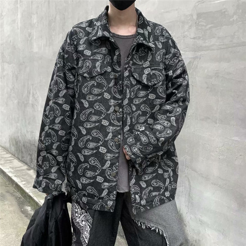 秋季潮牌腰果花牛仔外套男潮流复古宽松ins港风痞帅夹克WT001-p75,男装夹克,星座1008-2