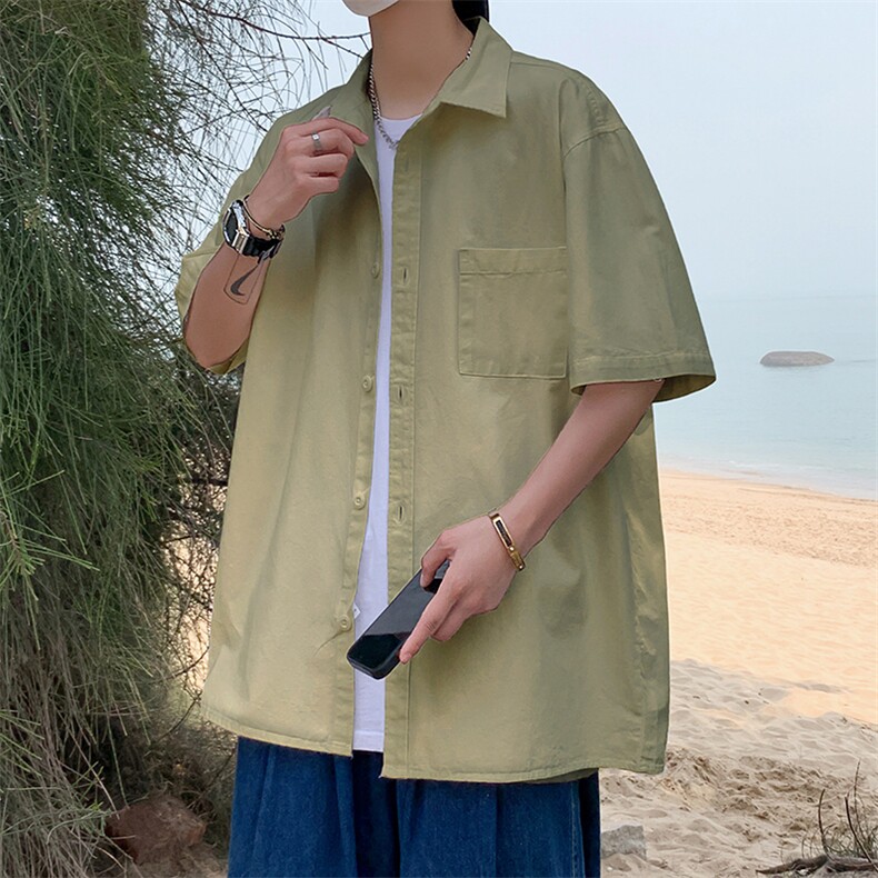 纯棉短袖衬衫A158-CS08-P38,男装T恤,电商A158