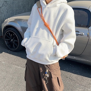 抖音得物高品质二开 秋冬美式高街重磅结构辑明线连帽卫衣外套W75图片