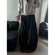 宽松腰常规纯色青少年廓形弯刀美式高街西裤休闲裤长裤KG608，男装西裤，星座1116A（原606A-3）